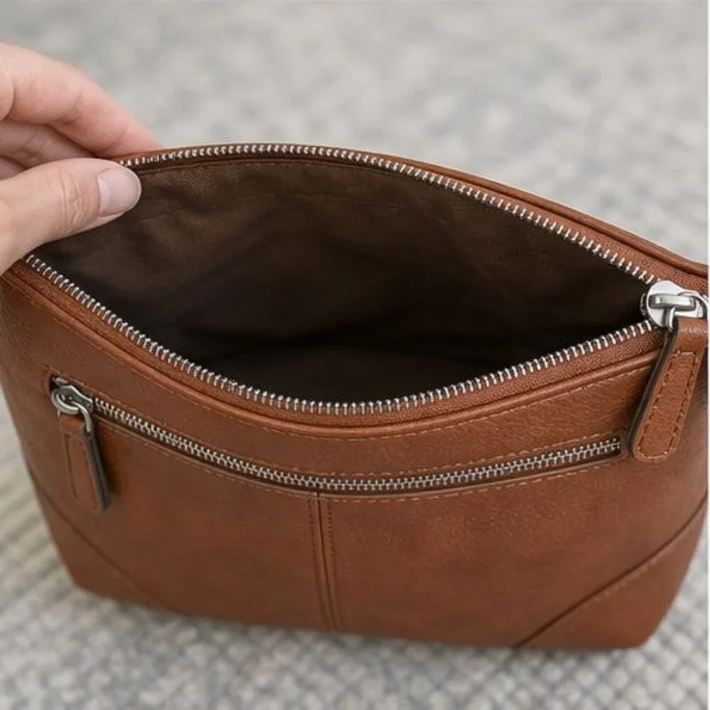 Gray Pebbled Crossbody Bag